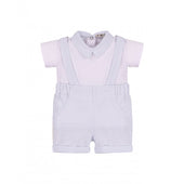 Everything Must Change (EMC) Baby Boy Pale Blue Seersucker Dungaree Set